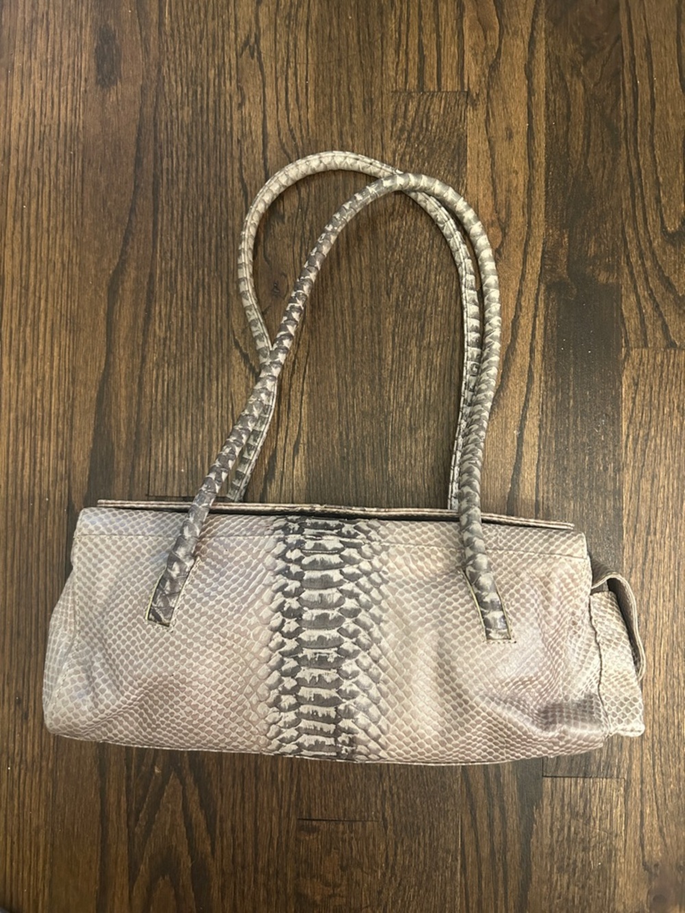 Vintage Y2K Green Snake-Embossed Shoulder Bag
